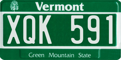 VT license plate XQK591