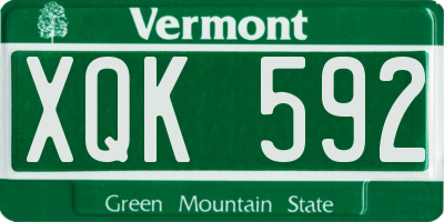 VT license plate XQK592