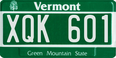 VT license plate XQK601