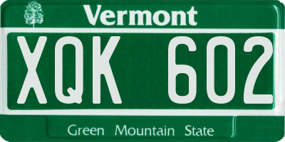 VT license plate XQK602