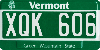 VT license plate XQK606
