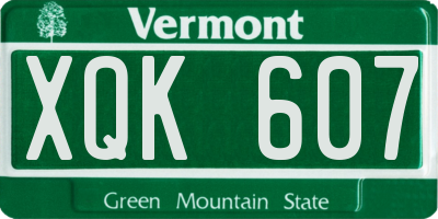 VT license plate XQK607