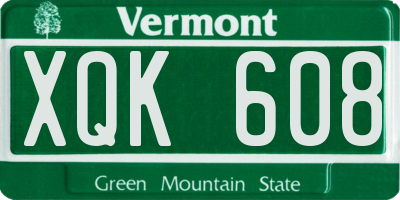 VT license plate XQK608
