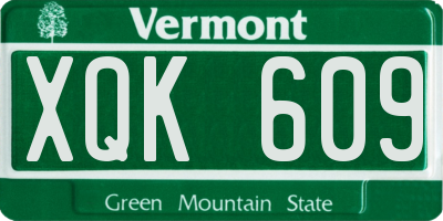 VT license plate XQK609