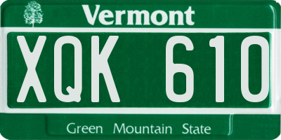VT license plate XQK610