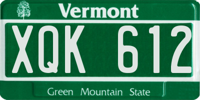 VT license plate XQK612