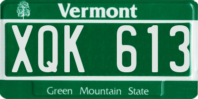VT license plate XQK613