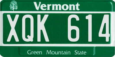 VT license plate XQK614