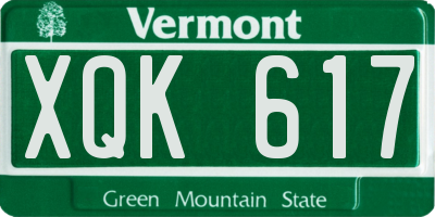 VT license plate XQK617