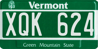 VT license plate XQK624