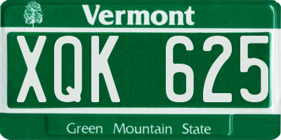 VT license plate XQK625