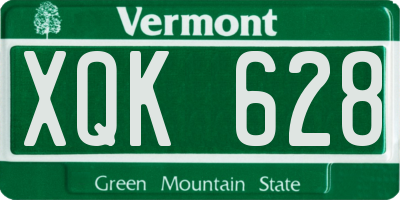 VT license plate XQK628