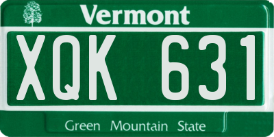 VT license plate XQK631