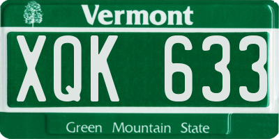 VT license plate XQK633
