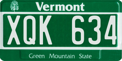 VT license plate XQK634