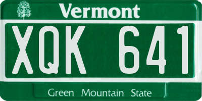 VT license plate XQK641