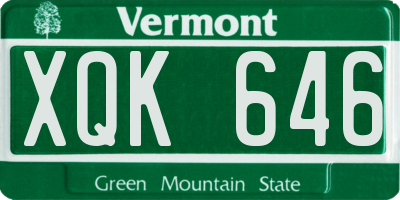 VT license plate XQK646
