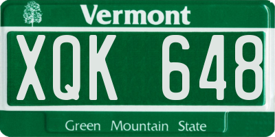 VT license plate XQK648