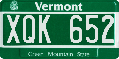 VT license plate XQK652