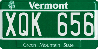 VT license plate XQK656