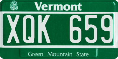 VT license plate XQK659