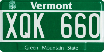 VT license plate XQK660