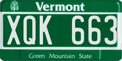 VT license plate XQK663