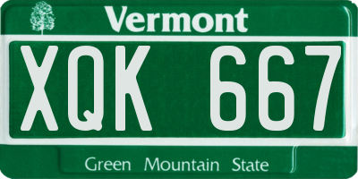 VT license plate XQK667