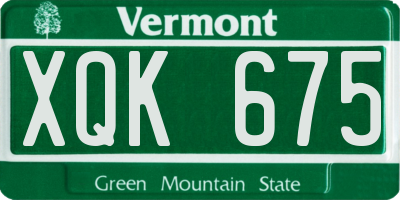 VT license plate XQK675