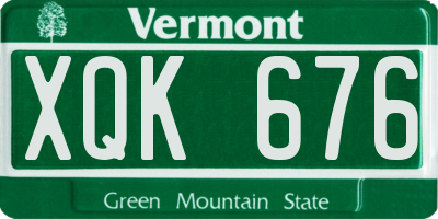 VT license plate XQK676