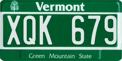 VT license plate XQK679