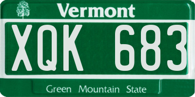 VT license plate XQK683