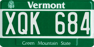VT license plate XQK684