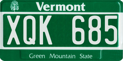 VT license plate XQK685