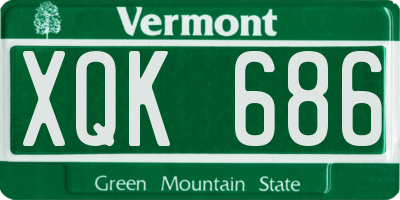VT license plate XQK686