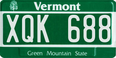 VT license plate XQK688