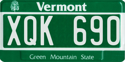 VT license plate XQK690