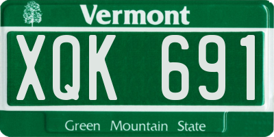 VT license plate XQK691