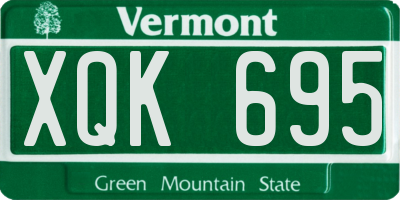 VT license plate XQK695