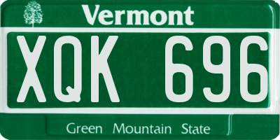VT license plate XQK696