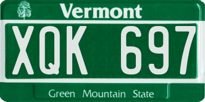 VT license plate XQK697