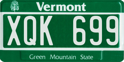 VT license plate XQK699