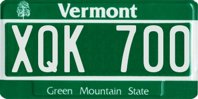 VT license plate XQK700