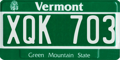 VT license plate XQK703