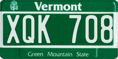 VT license plate XQK708