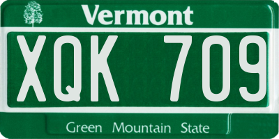 VT license plate XQK709