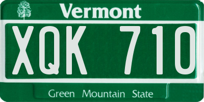 VT license plate XQK710