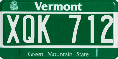 VT license plate XQK712