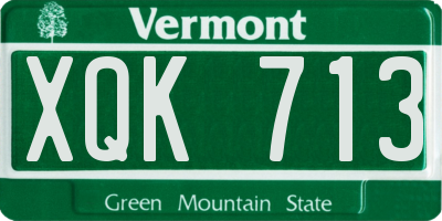 VT license plate XQK713
