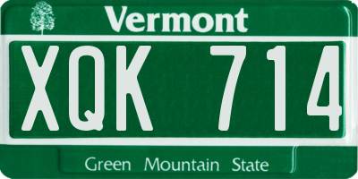VT license plate XQK714